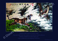 Drache und Tiger im immerwährendem Kampf Kunstprint der traditionellen chinesischen Malerei
