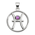 Fische - Sternzeichen - Anhänger - mit Amethyst Fische - Sternzeichen - Anhänger - mit Amethyst