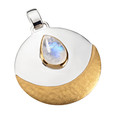 Intuition (Goldmond) - Anhänger - teilvergoldet, mit Mondstein Intuition (Goldmond) - Anhänger - teilvergoldet, mit Mondstein