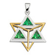Merkaba Grün - Anhänger - teilvergoldet, mit Zirkonia Merkaba Grün - Anhänger - teilvergoldet, mit Zirkonia