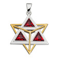 Merkaba Rot - Anhänger - teilvergoldet, mit Zirkonia Merkaba Rot - Anhänger - teilvergoldet, mit Zirkonia