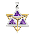 Merkaba Violett - Anhänger - teilvergoldet, mit Zirkonia Merkaba Violett - Anhänger - teilvergoldet, mit Zirkonia